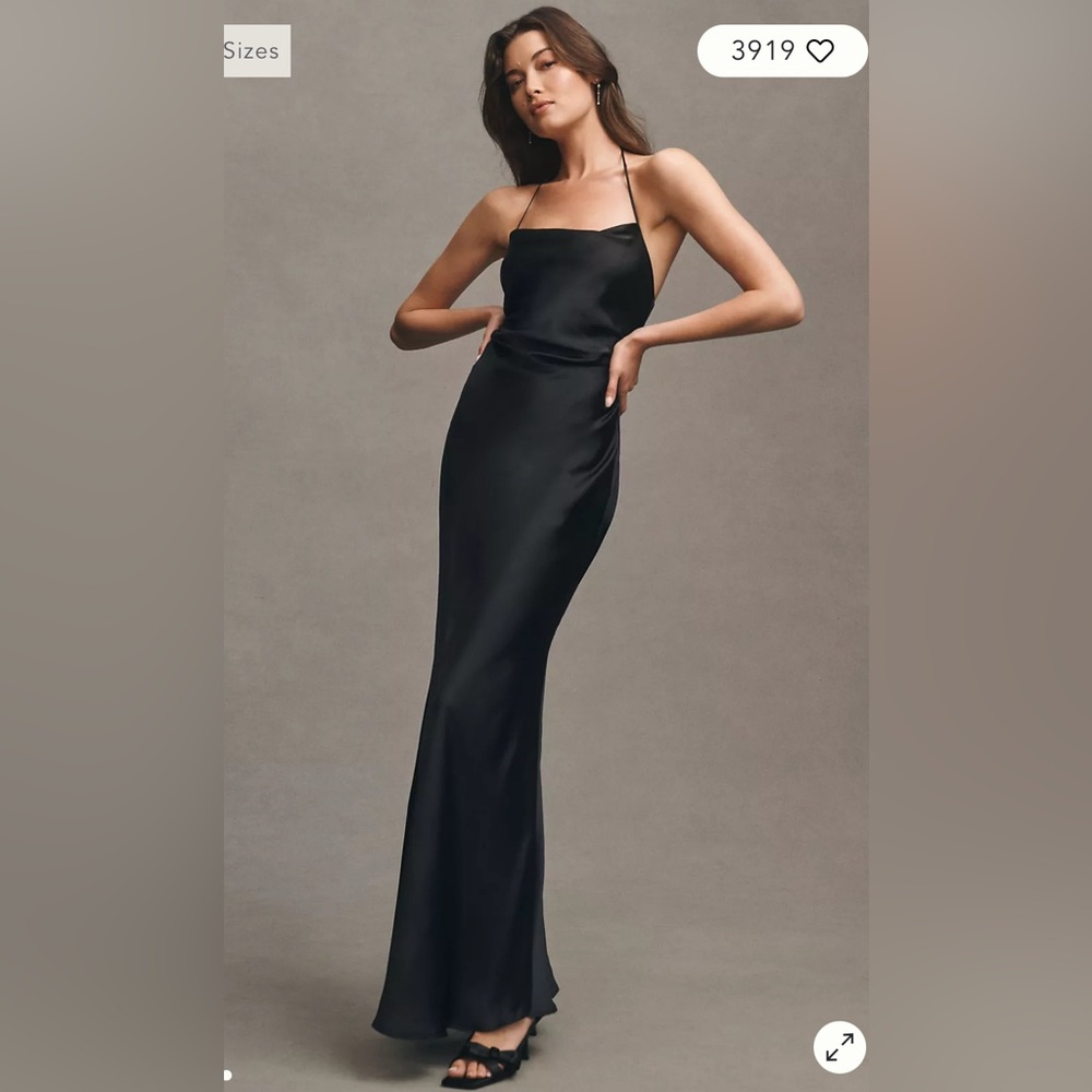 BHLDN Strapless Black Gown (XS)